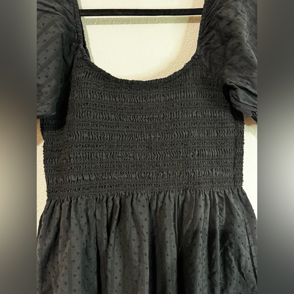 Hill House Home The Madeline Nap Dress Black Linear Swiss Dot cotton midi - Picture 9 of 9